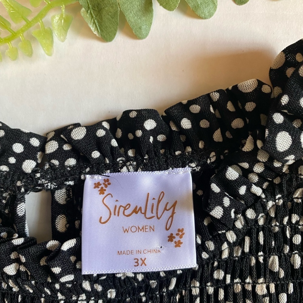 Siren Lily Black & White Polka Dot Stretch Dress. NWT Size 3X Workwear Boho - Picture 7 of 11